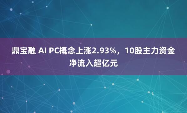 鼎宝融 AI PC概念上涨2.93%，10股主力资金净流入超亿元