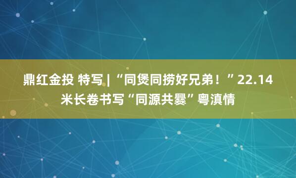 鼎红金投 特写 | “同煲同捞好兄弟！”22.14米长卷书写“同源共爨”粤滇情