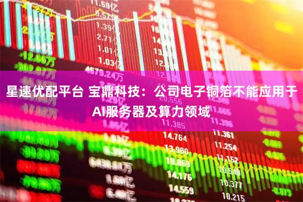 星速优配平台 宝鼎科技：公司电子铜箔不能应用于AI服务器及算力领域